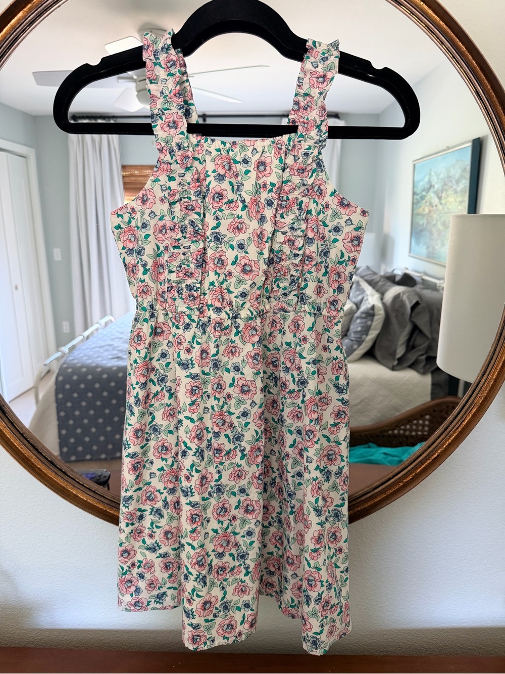Crewcuts Floral Cotton Sundress in Pink and Green - Classic Sleeveless Dress